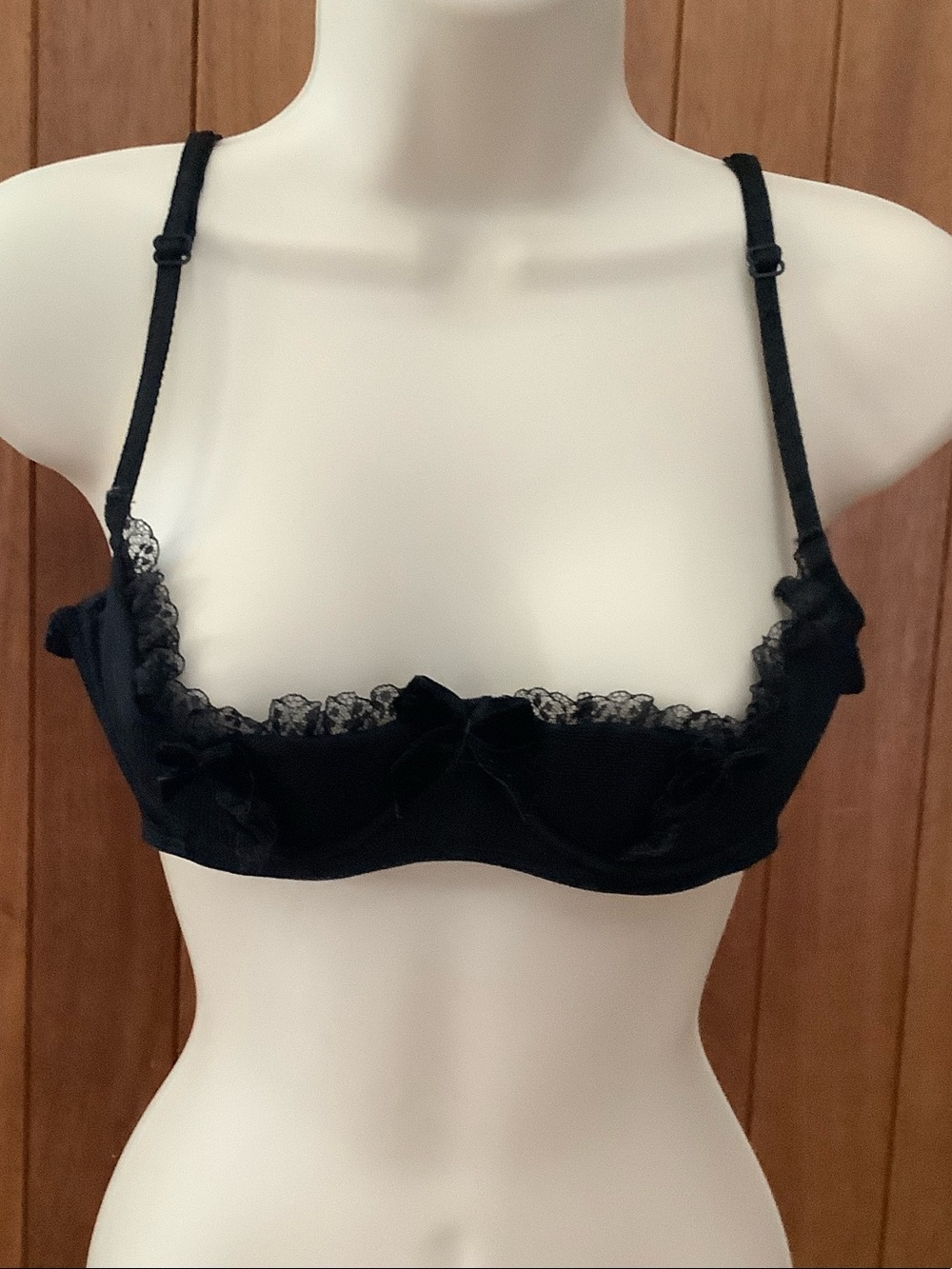 Victoria's Secret Black Lace Balcony Demi Underwire Bra